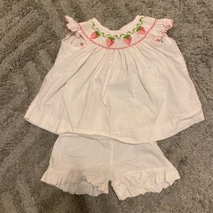 Smocked strawberry set